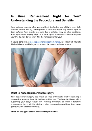 Is Knee Replacement Right for You_ Understanding the Procedure and Benefits