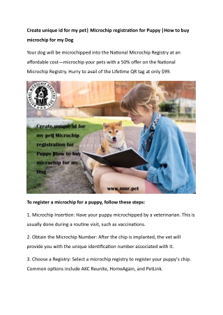 create unique id for my pet microchip