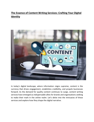 the essence of content writing services crafting