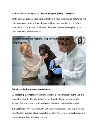 national microchip registry dog microchipping