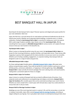 BEST BANQUET HALL IN JAIPUR