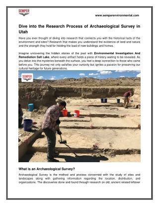 Archaeological Survey Services in Utah – Contact Us Today!