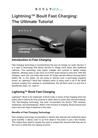 lightning boult fast charging the ultimate