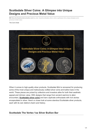 Scottsdale Silver Coins A Glimpse into Unique Designs and Precious Metal Value