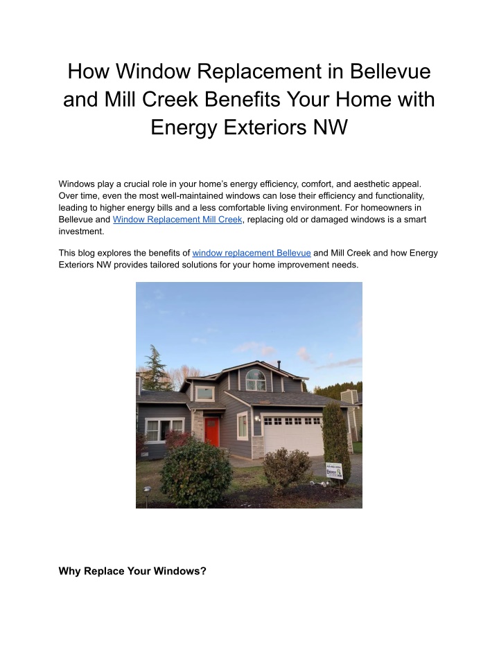 how window replacement in bellevue and mill creek