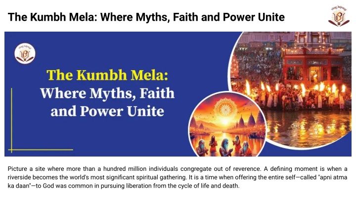 the kumbh mela where myths faith and power unite