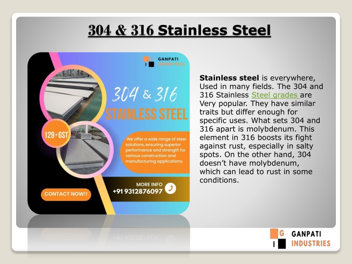 304 316 stainless steel