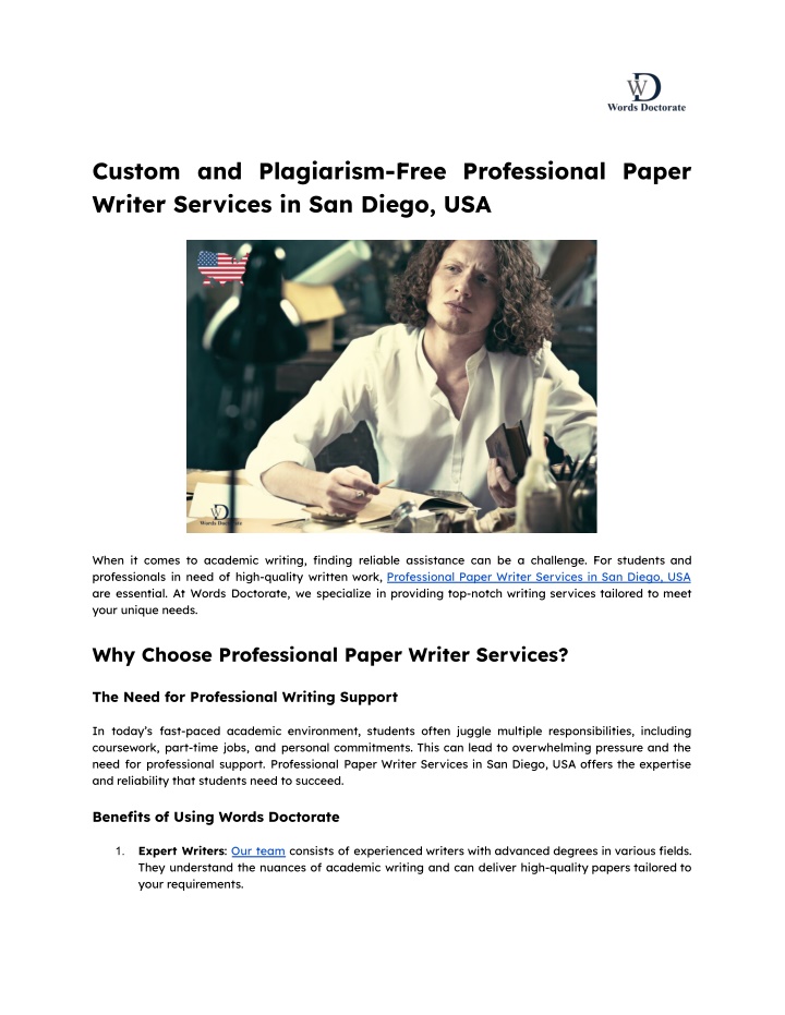 custom and plagiarism free professional paper