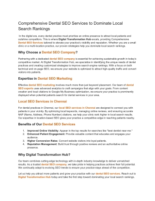 comprehensive dental seo services to dominate