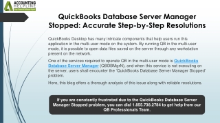 quickbooks database server manager stopped accurate step by step resolutions