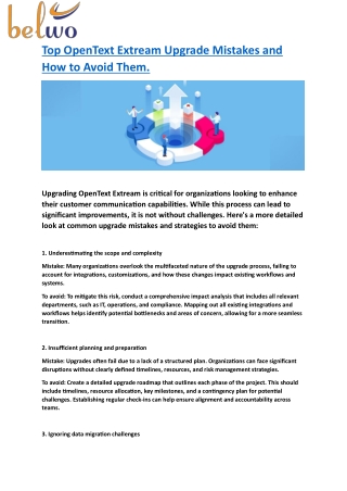 Top OpenText Extream Upgrade Mistakes and How to Avoid Them.