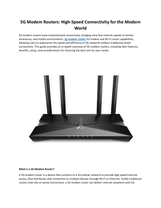 5g modem routers high speed connectivity