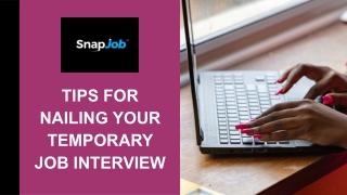 Tips for Nailing Your Temporary Job Interview