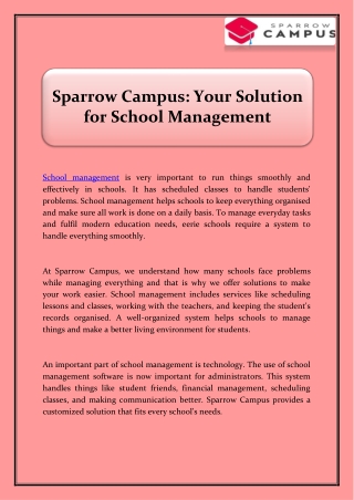 sparrow campus your solution for school management