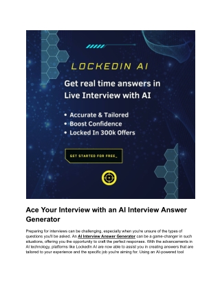 Ace Your Interview with an AI Interview Answer Generator