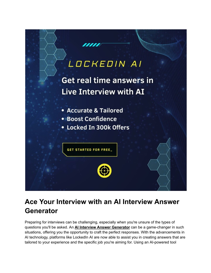 ace your interview with an ai interview answer