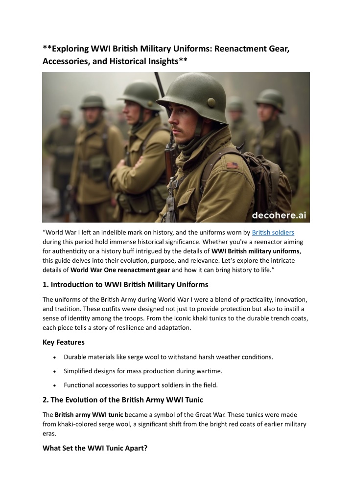 exploring wwi british military uniforms