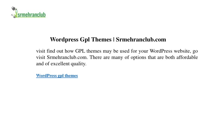 wordpress gpl themes srmehranclub com