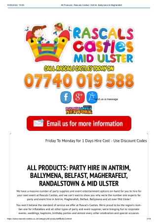 All Products - Rascals Castles - Antrim, Ballymena & Magherafelt