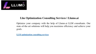 llm optimization consulting services llumo ai