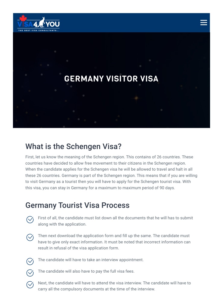 germany visitor visa