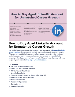 How to Buy Aged LinkedIn Account for Unmatched Career Growth