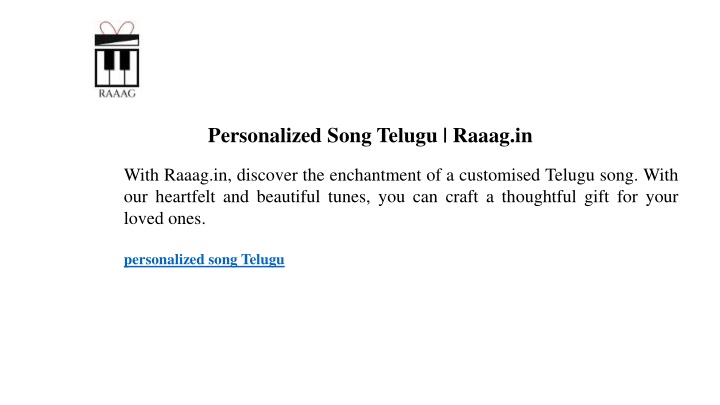 personalized song telugu raaag in