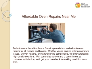 Affordable Oven Repairs Near Me