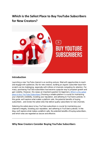 which is the safest place to buy youtube