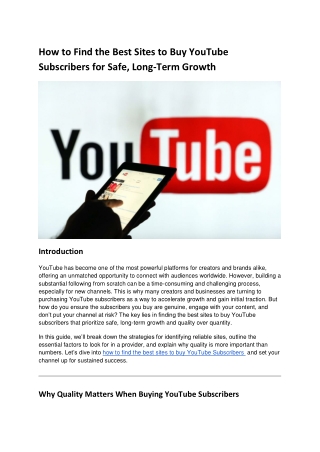 how to find the best sites to buy youtube
