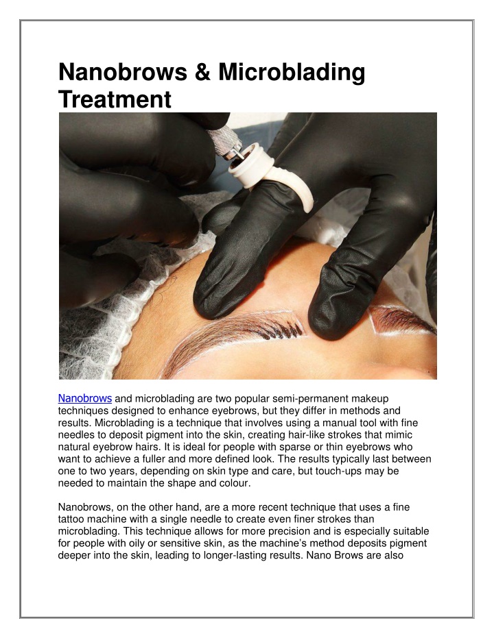 nanobrows microblading treatment