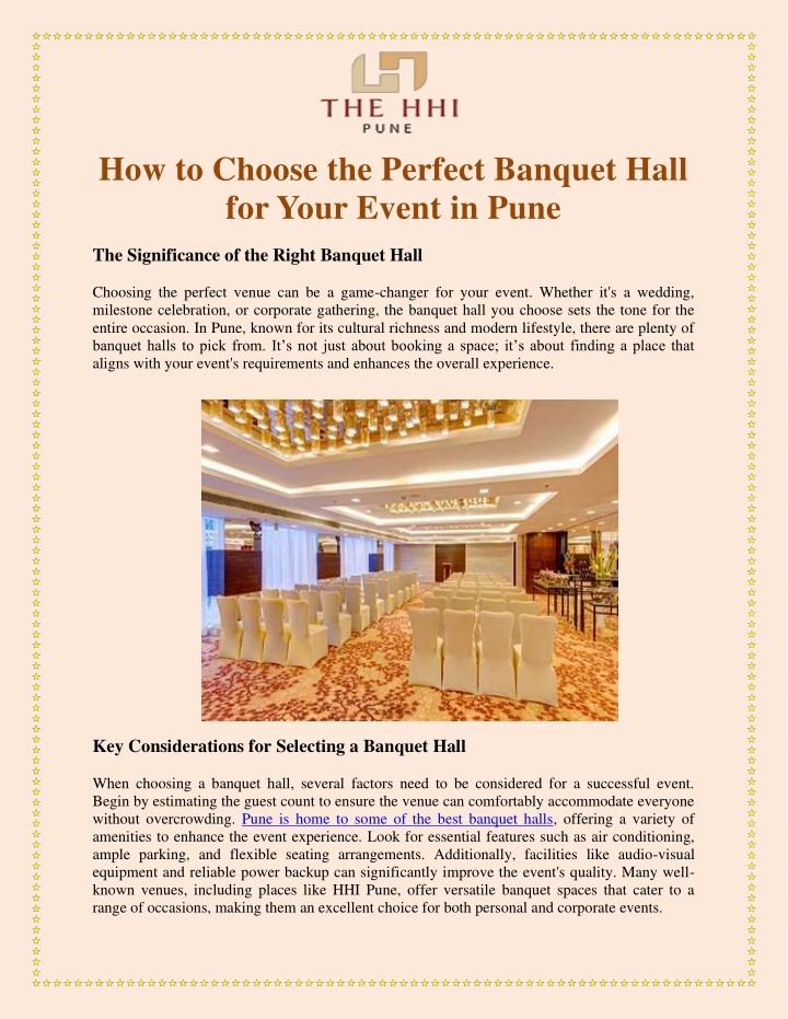 how to choose the perfect banquet hall for your