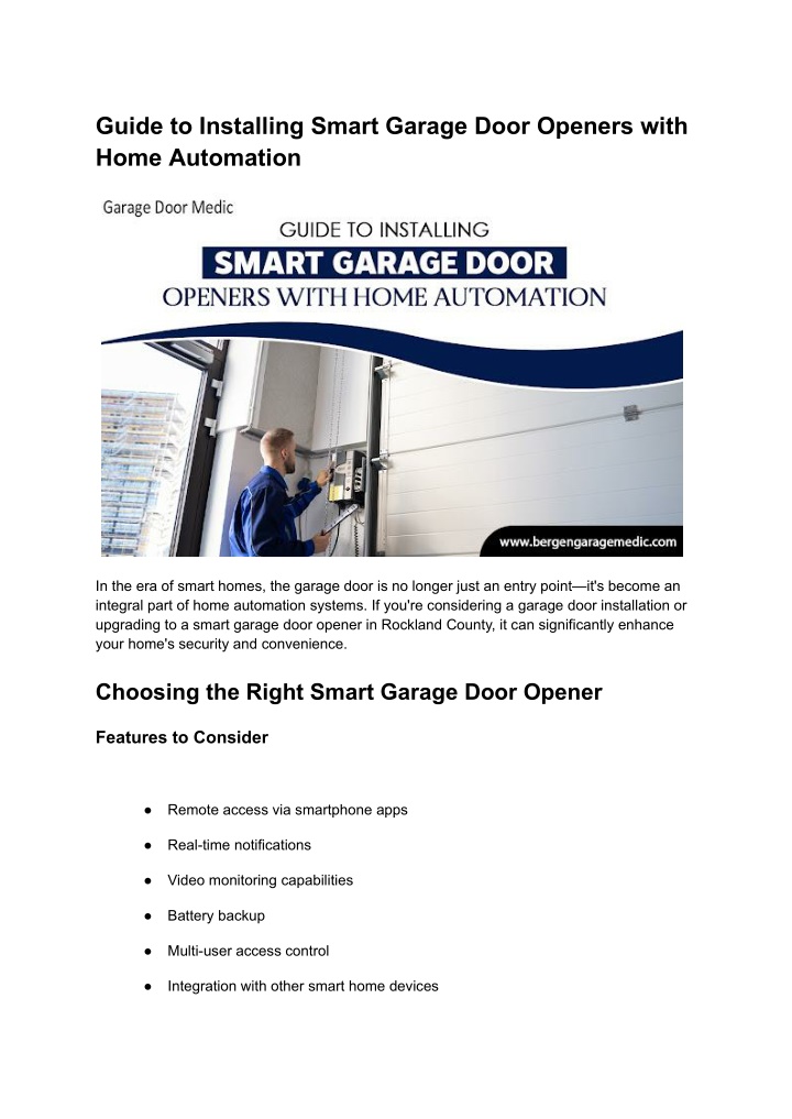 guide to installing smart garage door openers