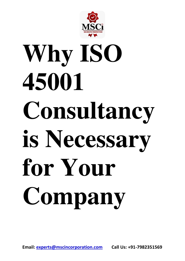 why iso 45001 consultancy is necessary for your