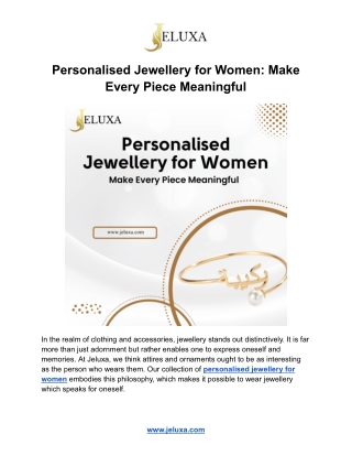 Personalised Jewellery for Women: Make Every Piece Meaningful