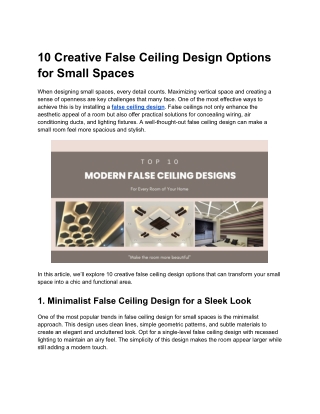 10 creative false ceiling design options