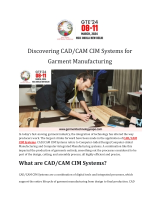 Discovering CAD_CAM CIM Systems for Garment Manufacturing