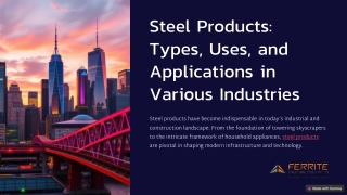 steel products types uses and applications