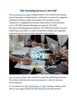 iso consulting services in the uae
