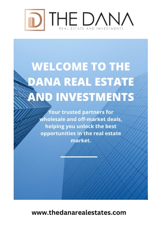 welcome to the dana real estate and investments