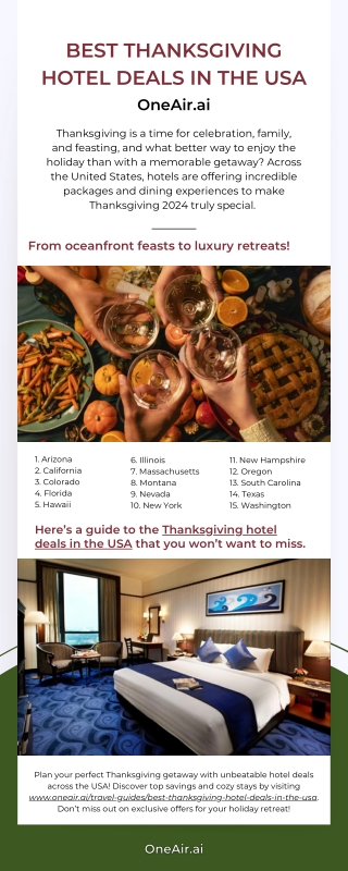 Best Thanksgiving Hotel Deals in the USA - www.oneair.ai