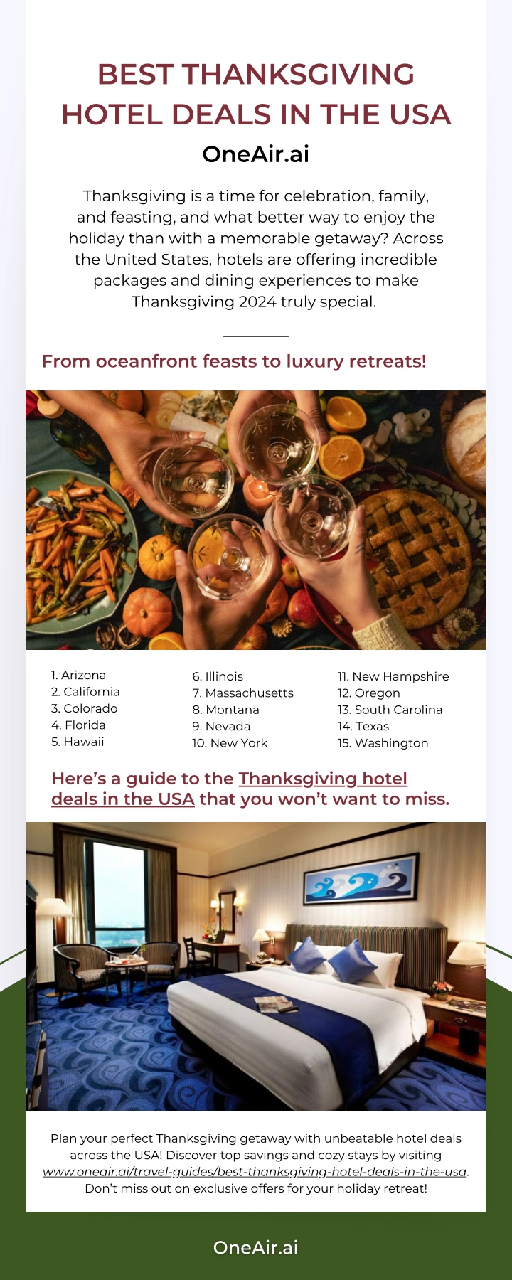 best thanksgiving hotel deals in the usa oneair ai