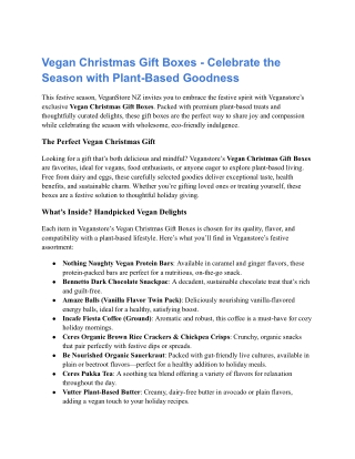 Vegan Christmas Gift Boxes - Celebrate the Season with Plant-Based Goodness