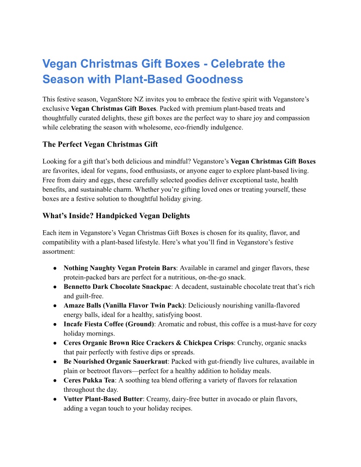 vegan christmas gift boxes celebrate the season