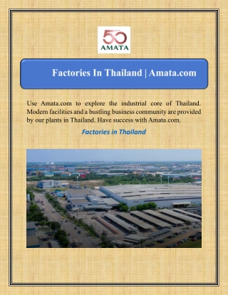 Factories In Thailand | Amata.com