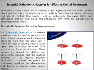 Essential Orthodontic Supplies for Effective Dental Treatments