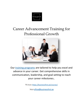 Career Advancement Training for Professional Growth