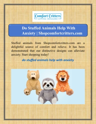 stuffed animals from shopcomfortcritters