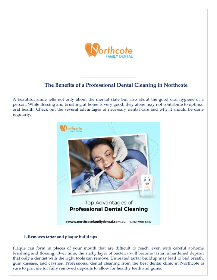 the benefits of a professional dental cleaning