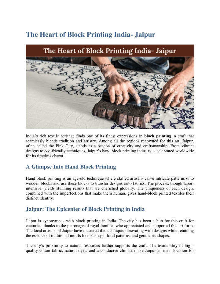 the heart of block printing india jaipur